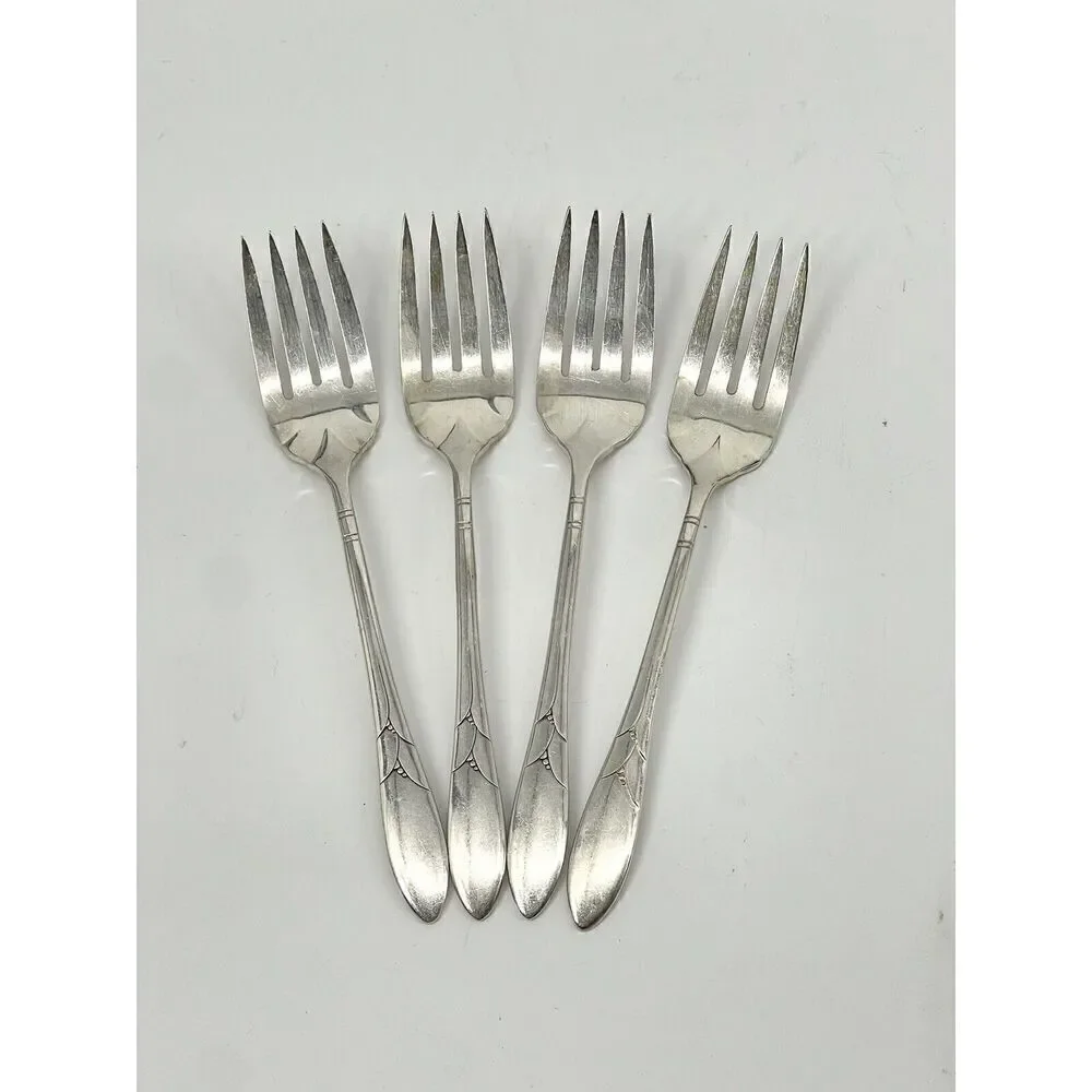 Oneida Community Lady Hamilton 1932 Salad Forks 6 1/4” Silver-plated Set Of 4